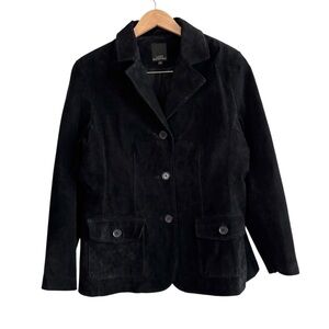 Vintage Lady Hathaway Suede Button Up Suit Jacket